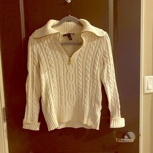 Ralph Lauren half zip cable knit sweater, size S